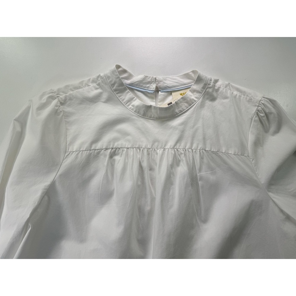 Maeve Anthropologie Blouse Womens 14 White Bell Sleeve Top NEW - Picture 10 of 15